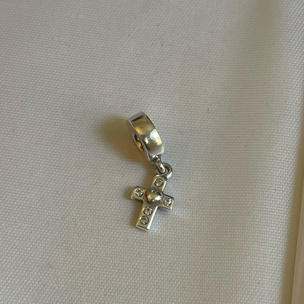 PANDORA Sterling Silver cross dangle charm